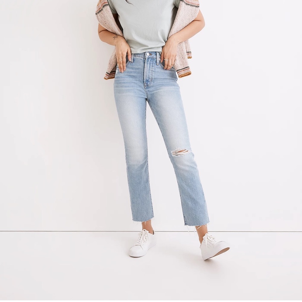 Madewell Perfect Vintage Jean in Coney Wash: Destroyed Edition petite NWT